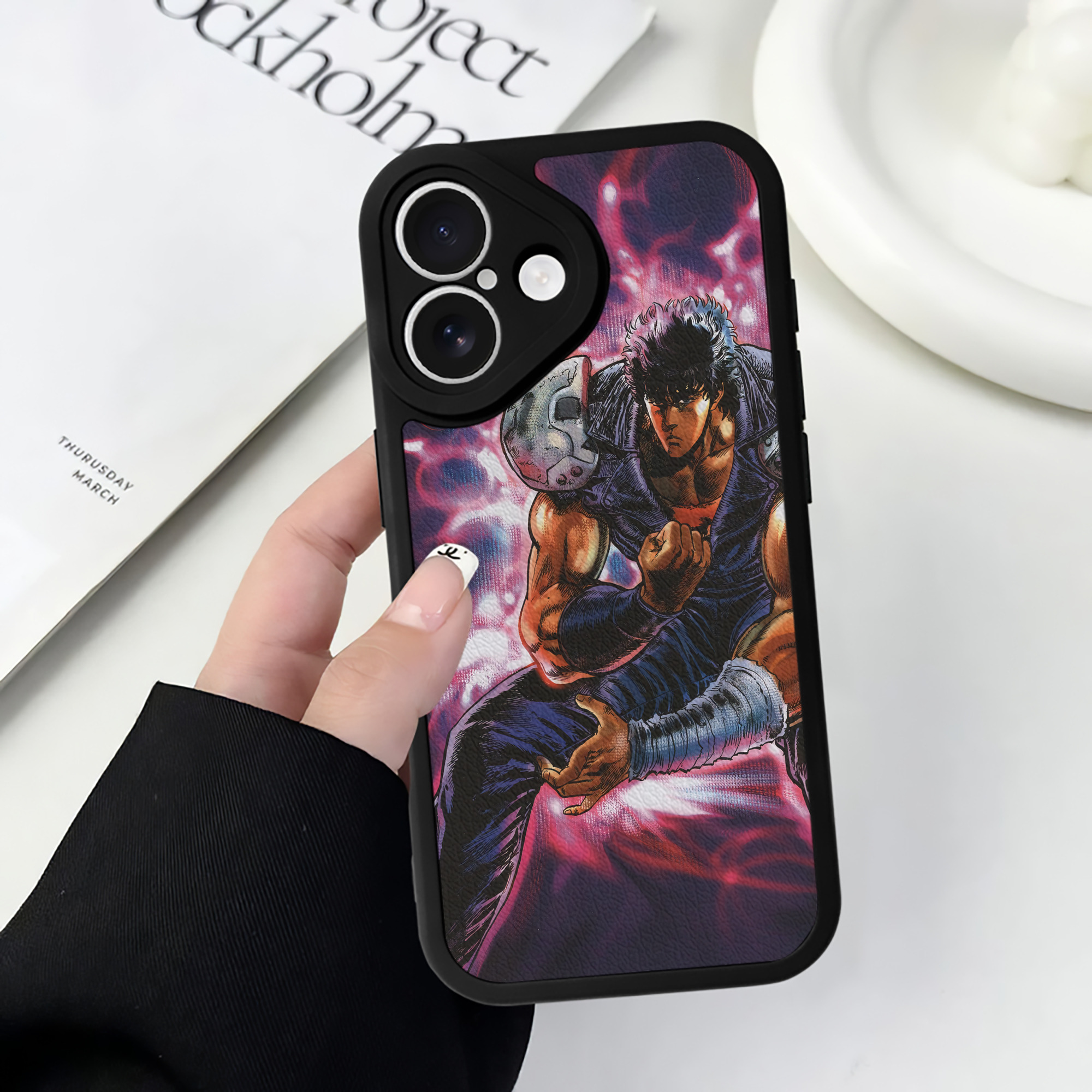 （画像用） 北斗の拳 Fist of the North Star 【iPhone 16シリーズ対応】シリコンスマホケース（レザー調） 材質：シリコン